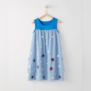6-7 Hanna Andersson Girl embroidered tank dress 120cm